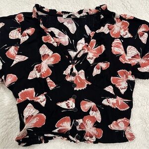 Paper Crane Cropped Blouse